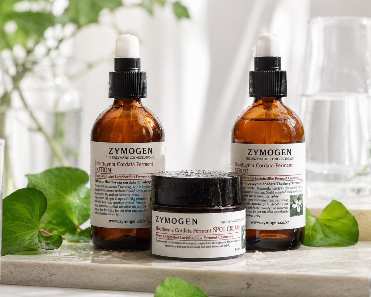 발효 스킨케어 제품군을 담은 ZYMOGEN 브랜드 대표 이미지